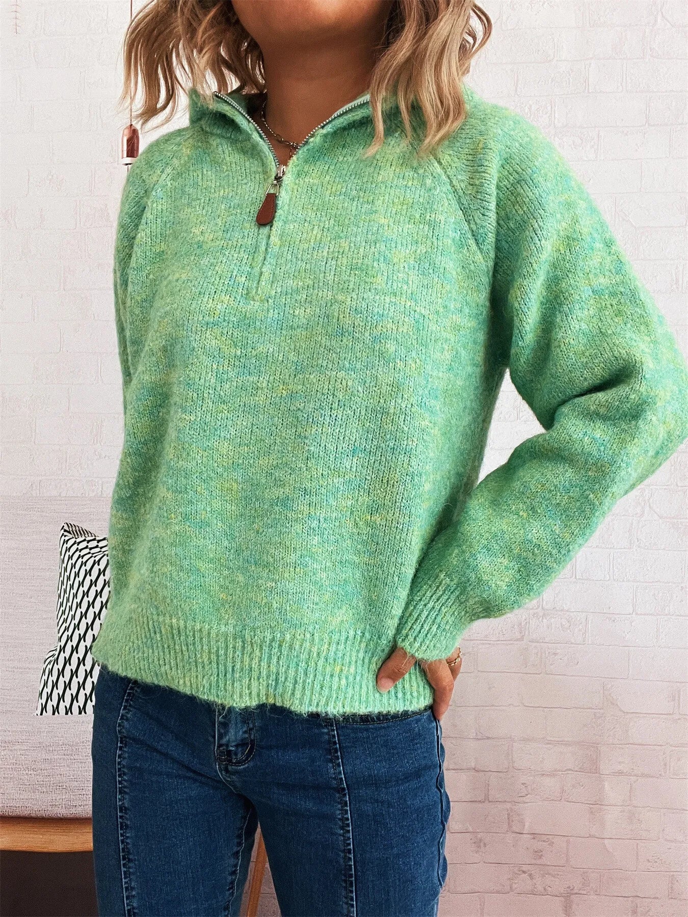 Quarter Zip Ribbed Hem Sweater 3134641807184cafad62b0acebb423c4-Max-Origin