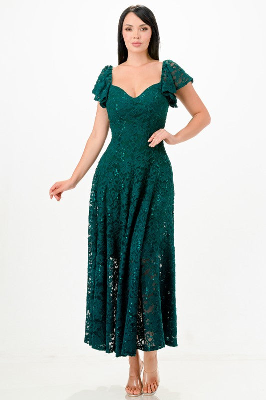Butterfly Sleeve Lace Midi Dress – Elegant Fit & Flare Party Dress 3141ad33-543c-4db5-a711-f9bcd25be89f