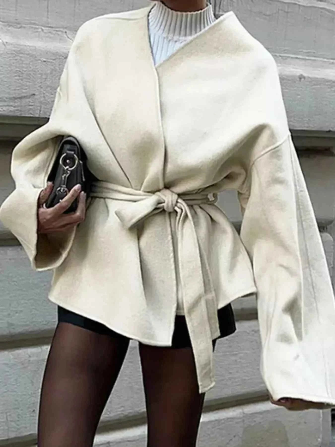 Surplice Tie Waist Dropped Shoulder Outerwear 3147a78fc2ed4e62b63ef2482278c28e-Max-Origin
