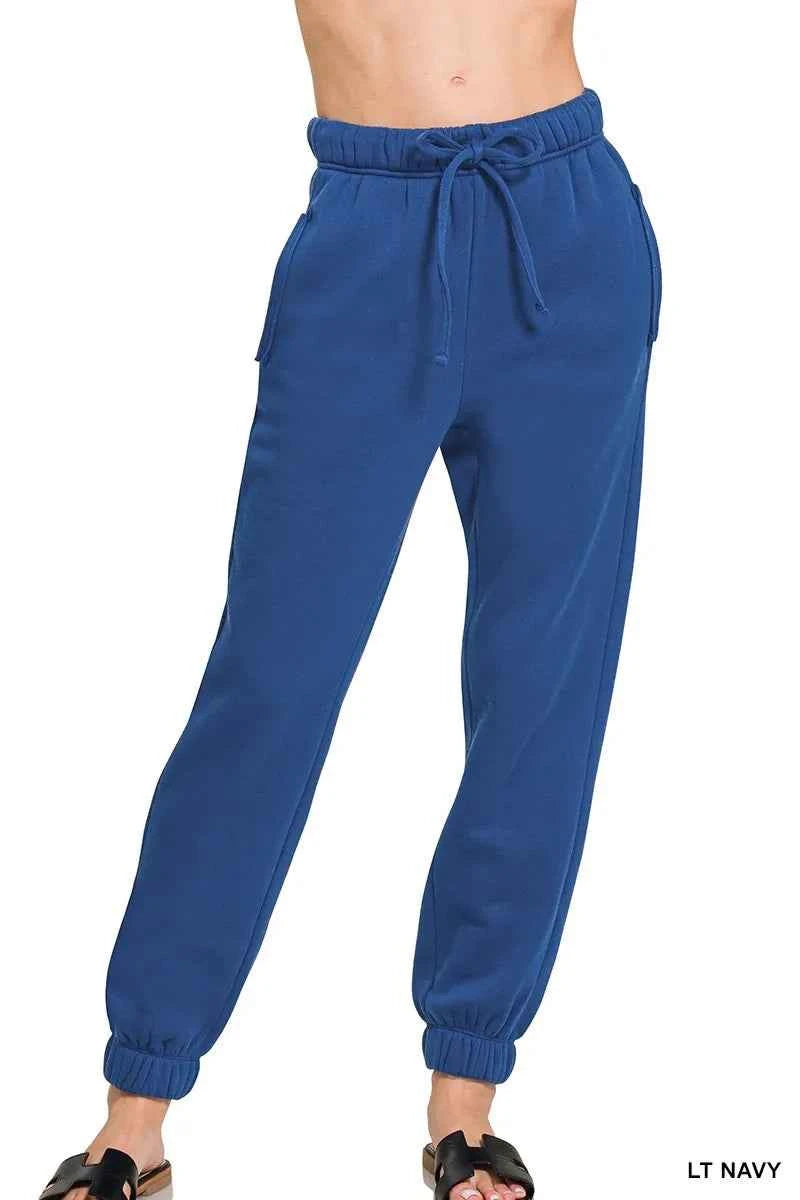 Zenana Fleece Drawstring Joggers With Pocket LT NAVY 3184562bbbcf4beabf53bd59b71ff0ce-Max-Origin