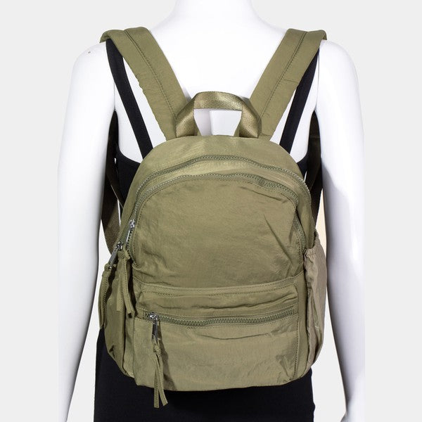 Fame Nylon Multi Pocket Backpack Bag