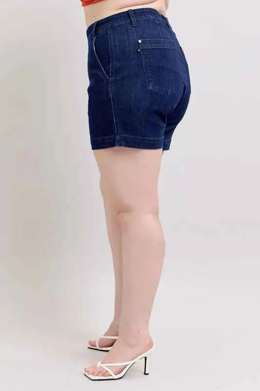 Judy Blue Plus Size High Waist Denim Shorts 31907ad360ae49898d6f3aaf55360ce8-Max-Origin