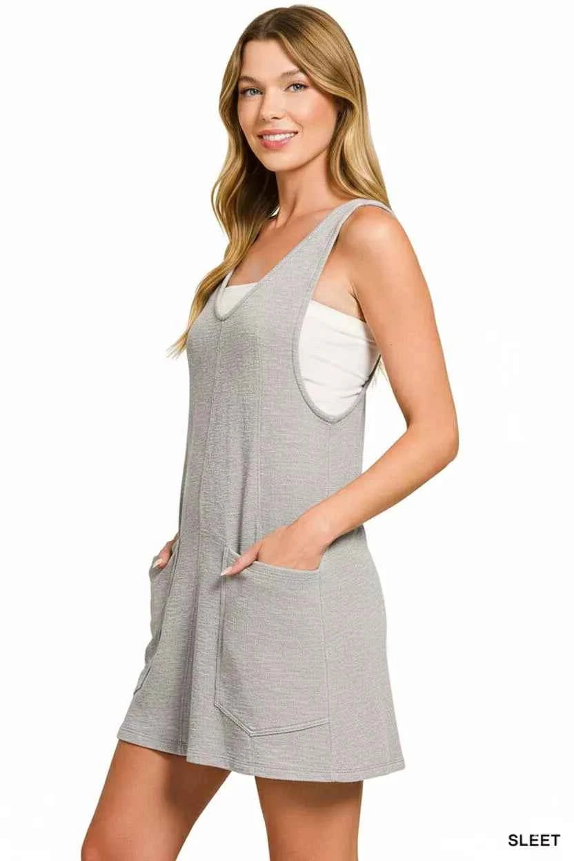 Zenana Washed Slub Adjustable Strap Overall Dress 3195dd9d-aa91-4cac-8972-bbfb7405cba9-Max-Origin