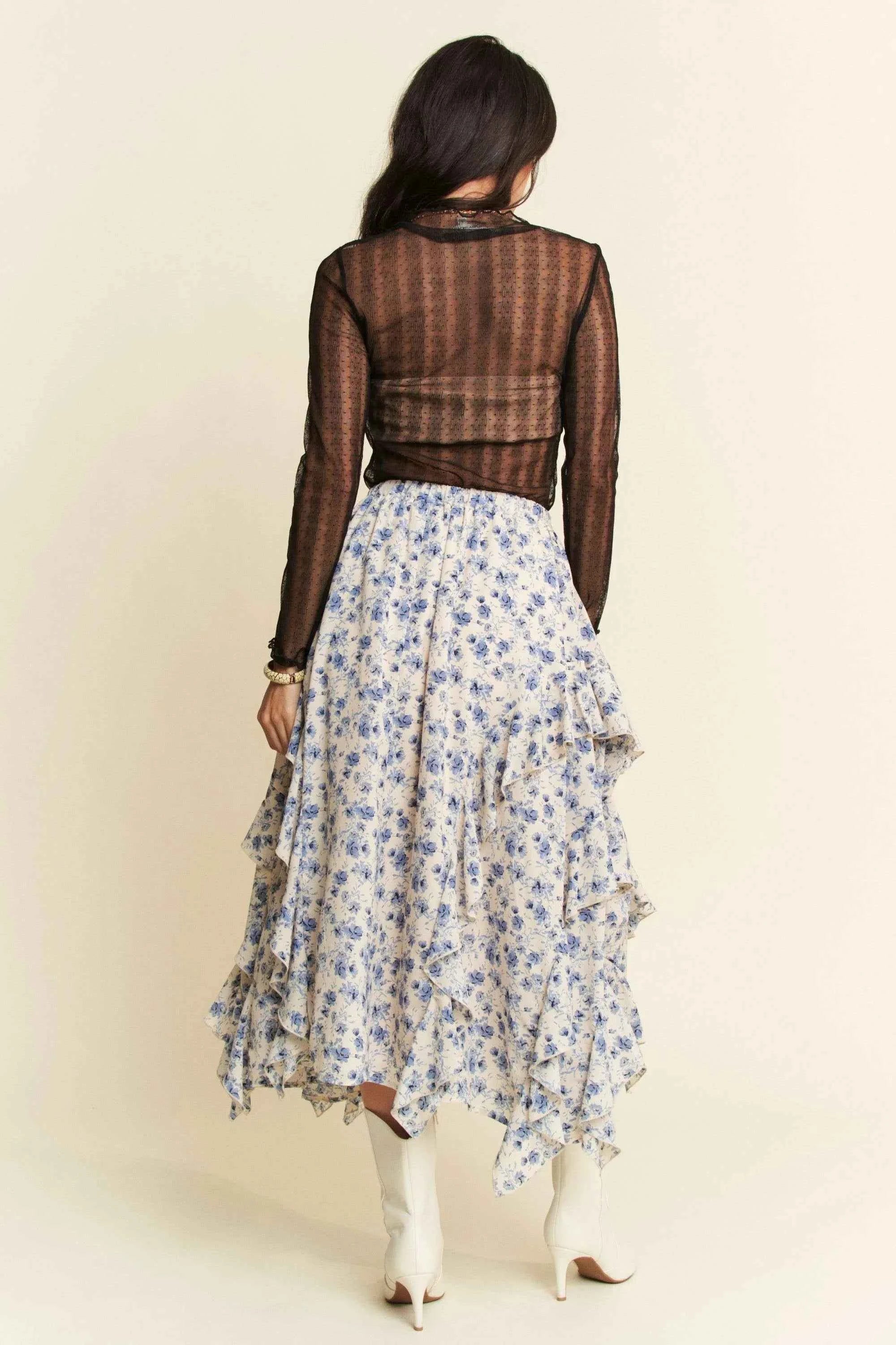 Davi & Dani Turtle Neck Lace Dotted Stretch Mesh Sheer Top 319780739ce34792b428e13c2e3c2039-Max-Origin