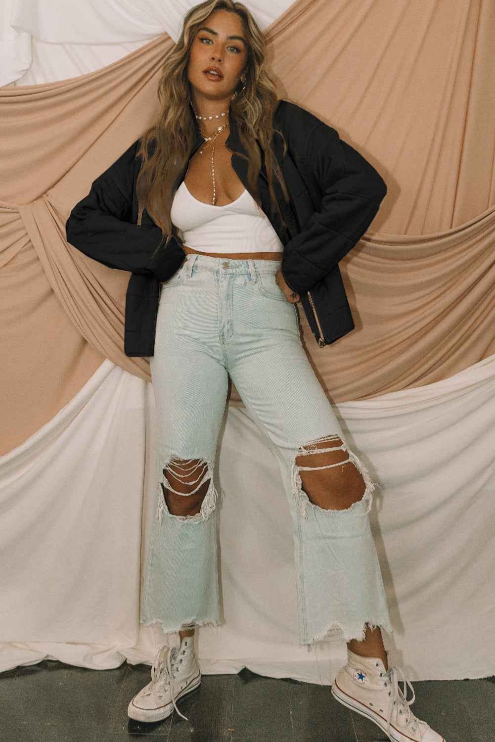 Green Zip Up Pocket Quilted Cropped Jacket 319788d894e5b417