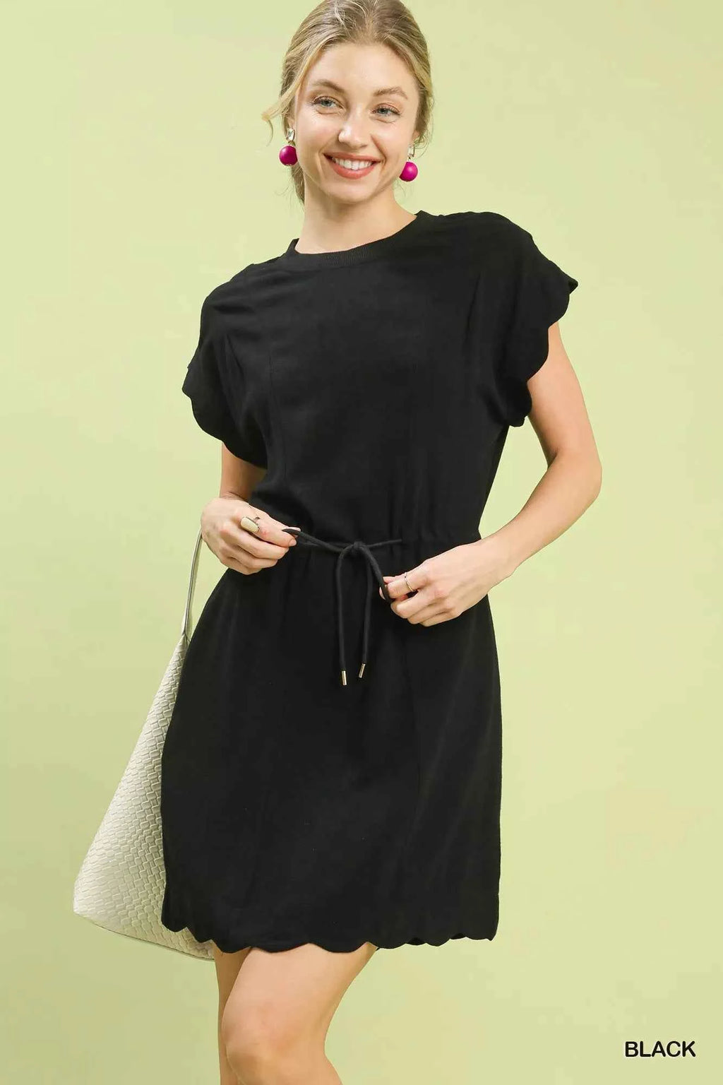 Umgee Linen Blend Scallop Hem Mini Dress BLACK 31a09f4e-dbb9-49a3-9cf4-6ac77c334752-Max-Origin