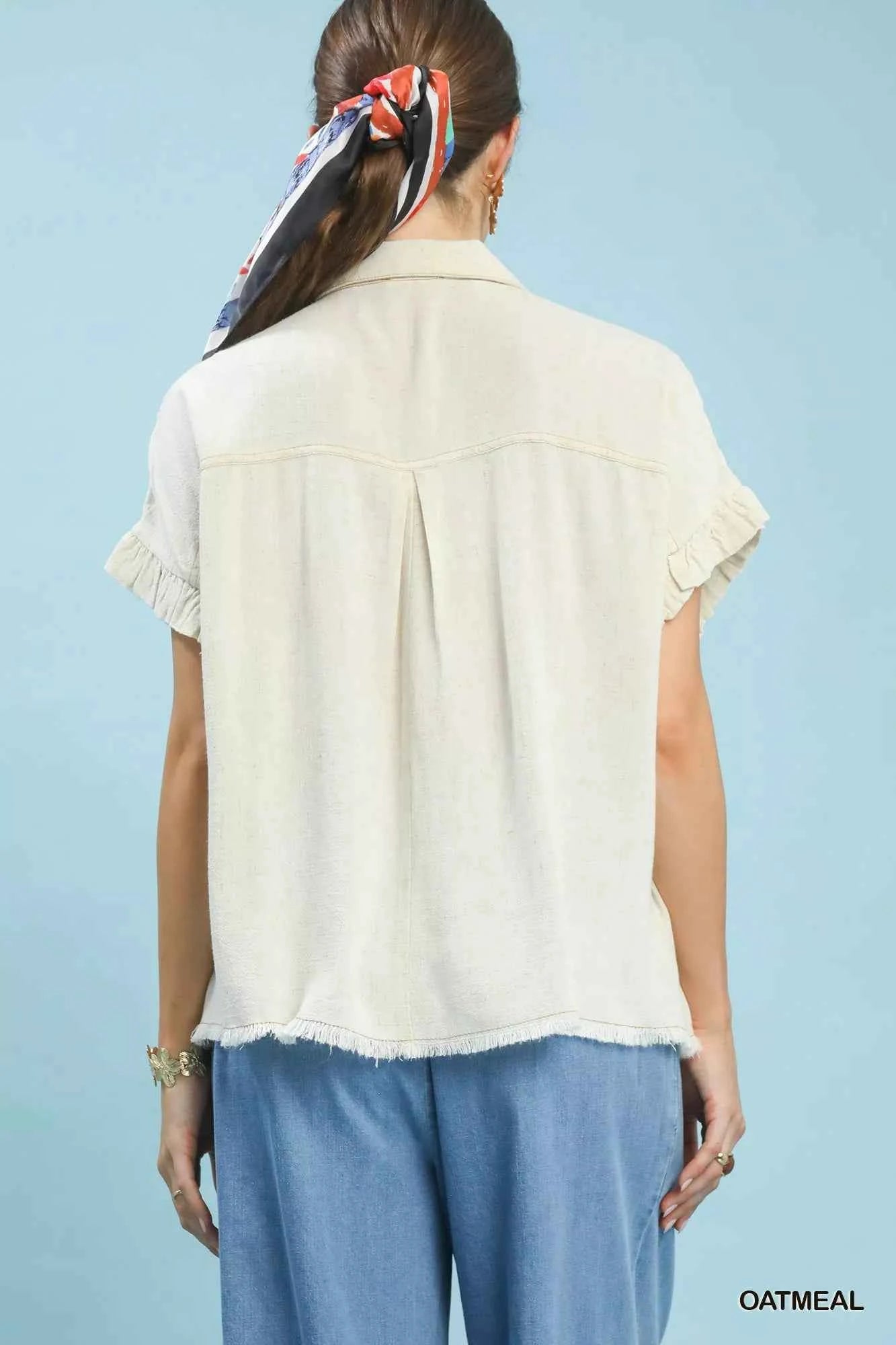 Umgee Washed Linen Blend Smocked Shirt 31b1f1f3-7bd7-49da-9af7-c71f04289396-Max-Origin