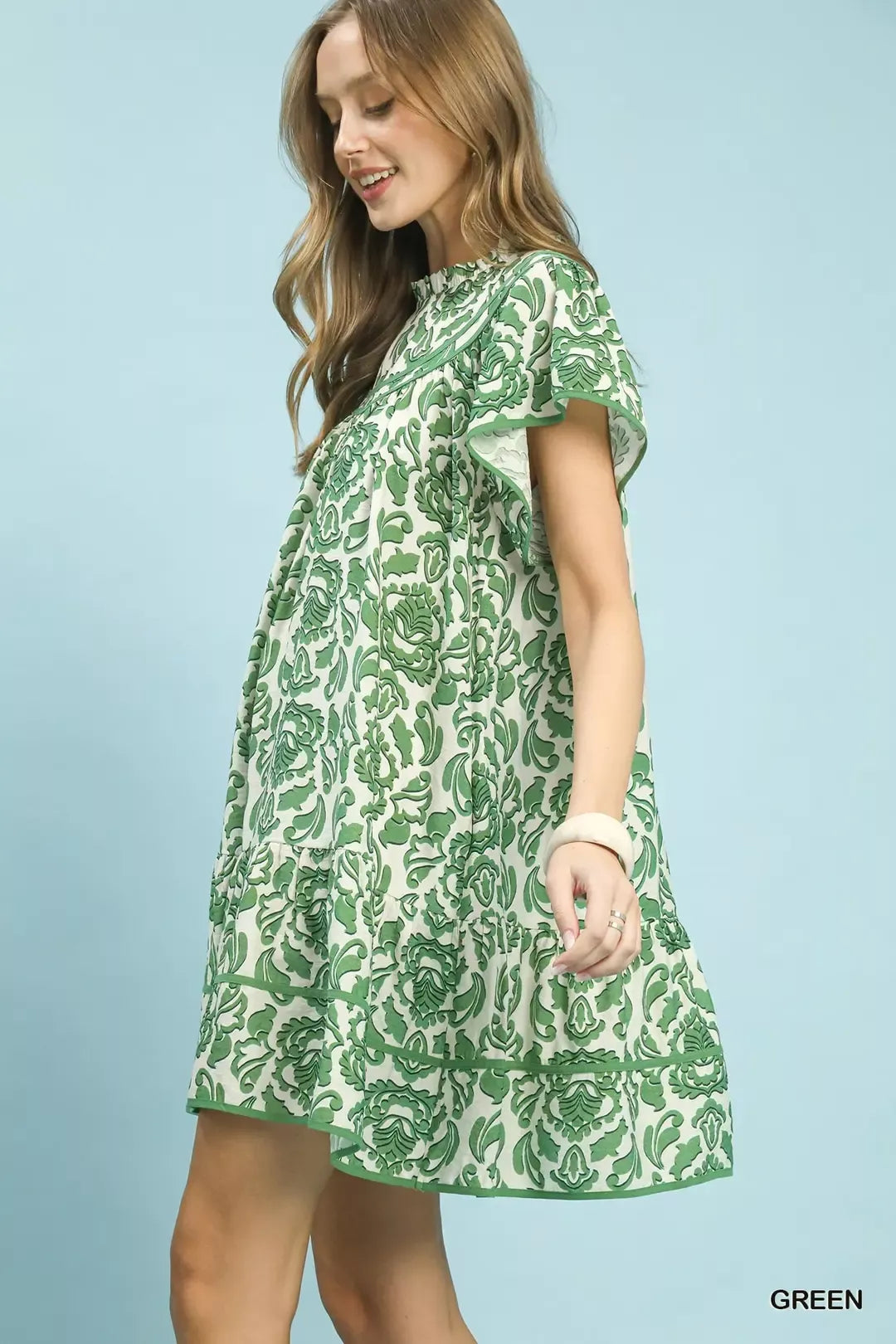 Umgee Abstract Print Babydoll Mini Dress 31b200e1-e58a-46e9-935e-fb4968a10ff7-Max-Origin