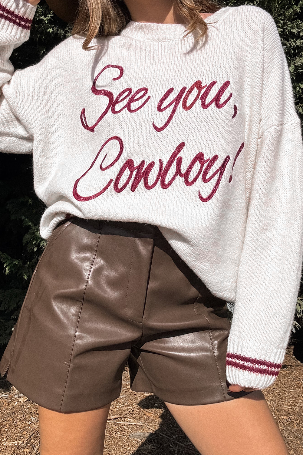 White Letter Embroidered Graphic Sweater White 52%Viscose+26%Polyester+22%Polyamide 31c3ace74a351138