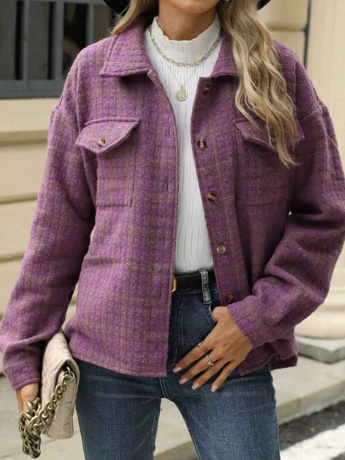 Plaid Button Up Long Sleeve Jacket 31c71c88-651a-471a-afe8-fc6c160370bf-Max-Origin