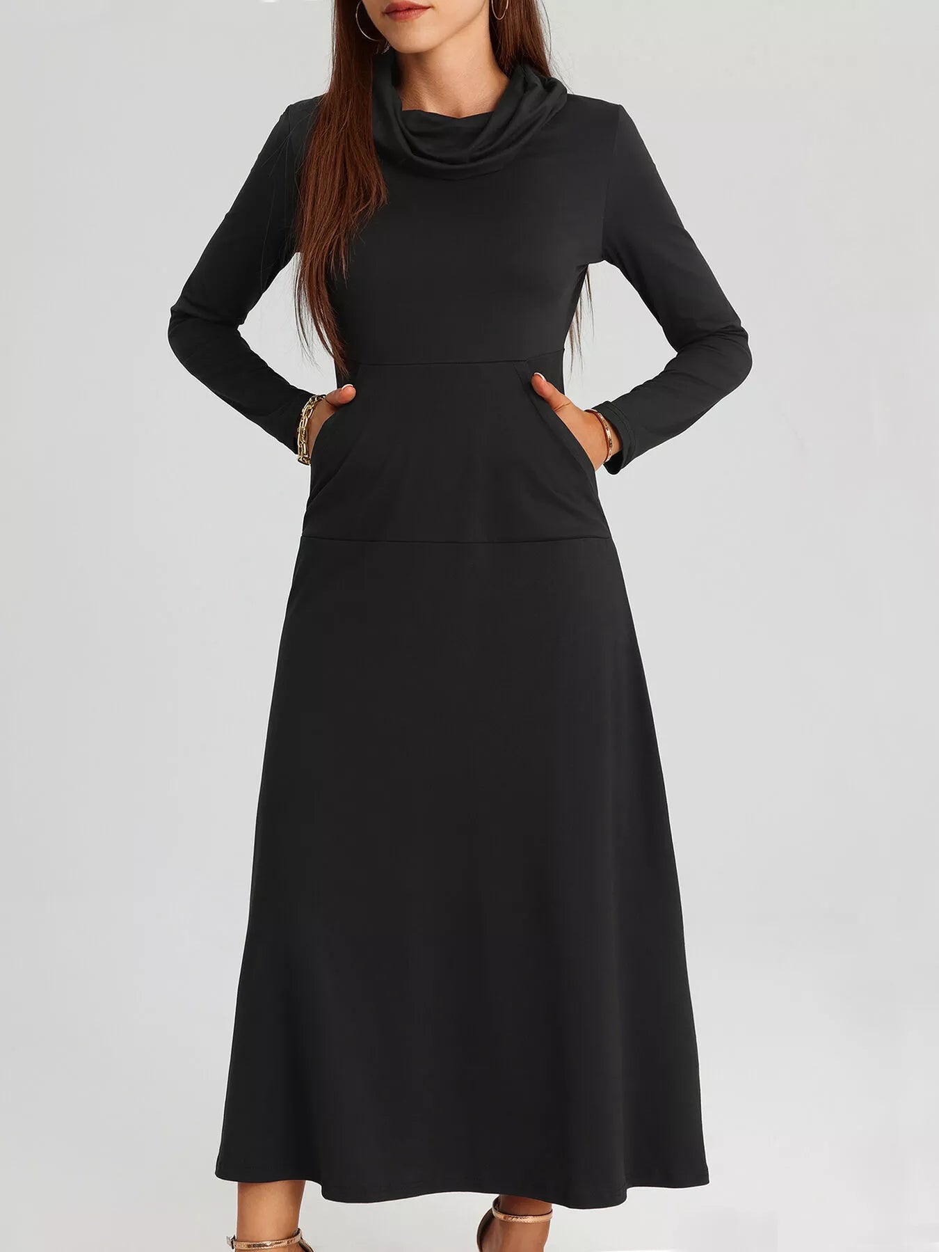 Cowl Neck Long Sleeve Midi Dress 31d98a9455d943b5a07084b824f2ccfa-Max-Origin