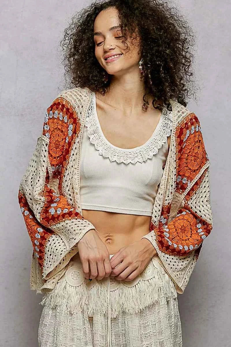 POL Open Front Crochet Cardigan with Granny Square Pattern 31dc86bc-def0-4fca-b604-8959134e8838-Max-Origin