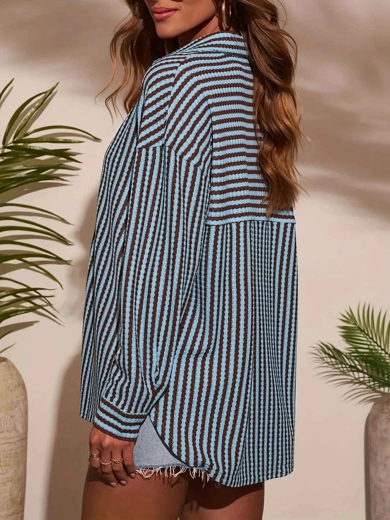 Striped Button-Down Casual Shirt 31e93b45249441bfb8687832a70f440e-Max-Origin