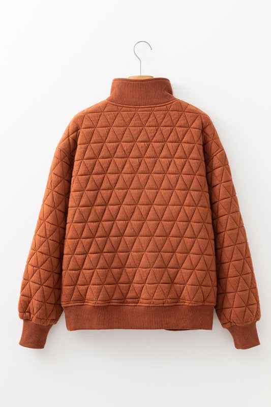 Yavita Half Zipped Loose Sweatshirt 31eb0036-e7f4-4c49-ada2-b40d09fecaf3