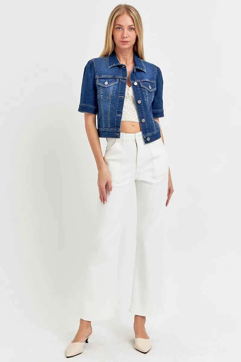 RISEN Puffed Short Sleeve Crop Denim Jackets 31f1f3ab45a64cf7a7f81f99d78c9191-Max-Origin