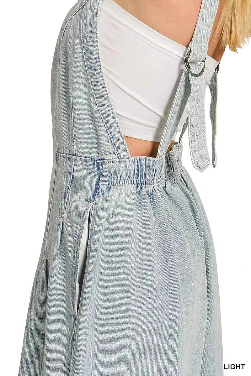 Zenana Denim Light Washed Wide Leg Overalls 32063b802d0548399f3905dd0aa155e4-Max-Origin
