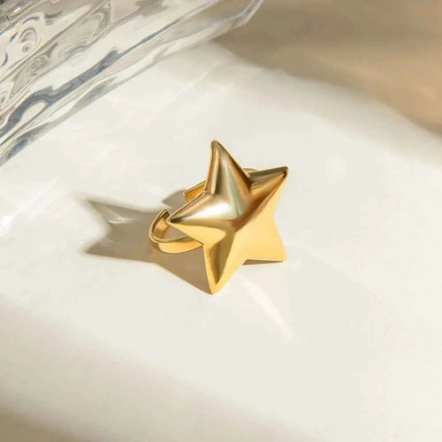 18K Gold-Plated Stainless Steel Star Ring 32096142-ca9f-4a99-ae39-c44bbaa07d39-Max