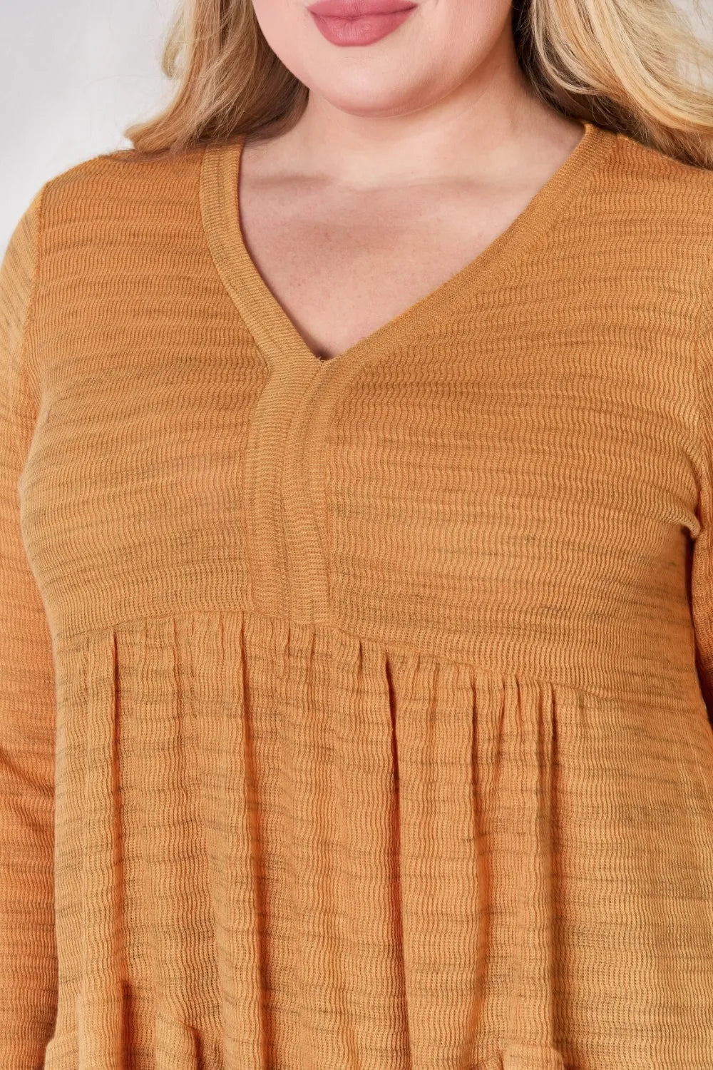 Hailey & Co Full Size V-Neck Flounce Sleeve Blouse 32110205-bcf1-4a65-a1ca-1c41181ea93c-Max