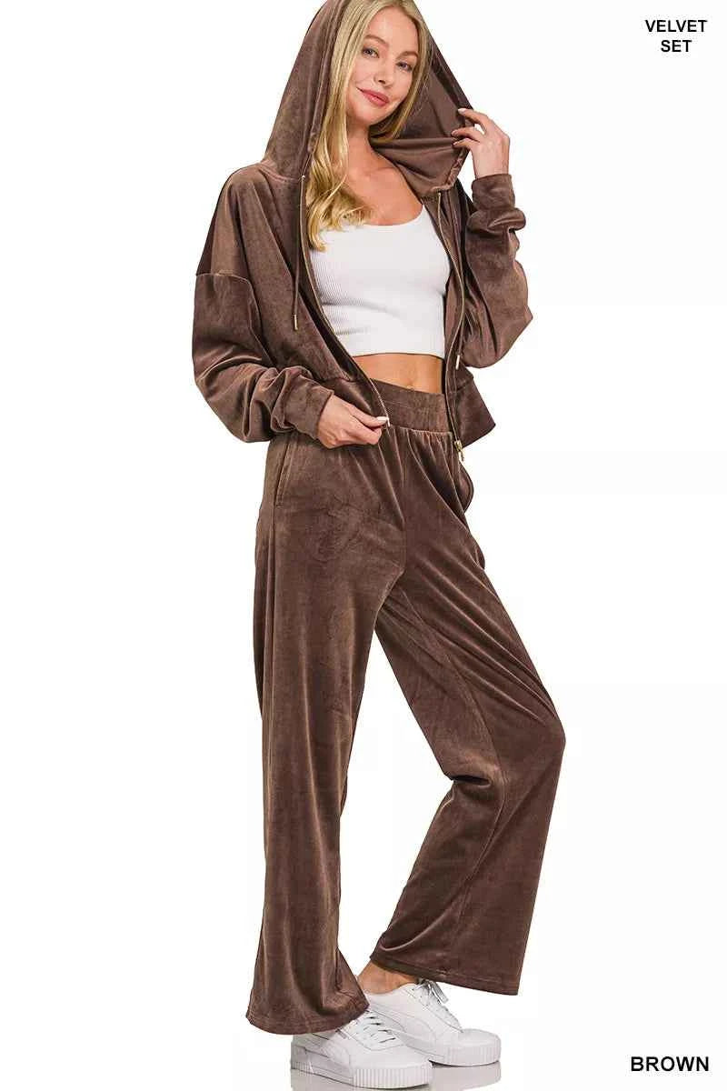Zenana Velvet Zip Up Hoodie and Pants Set 3213f7f4-0d5d-4a52-8be8-d26798847da7-Max-Origin