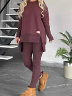 Full Size Slit Round Neck Top and Pants Set Plus Size 32145ee915764457997a1a8a2a3816a7-Max-Origin