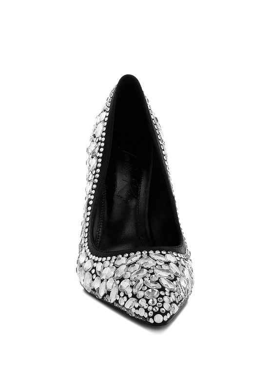 Iceout Diamante & Rhinestone Embellishments Pumps 321f3dcd-4d2a-4f62-9cb1-b436ebf1f962