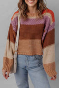 Colorblock Drop Shoulder Cropped Sweater Multicolour 32407707-c816-44f9-81e5-03e49c09a35c