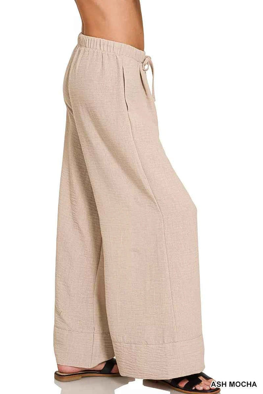 Zenana Woven Airflow Drawstring Pants 3242f0a0-8e8e-495e-a4a6-9cbc42293680-Max-Origin