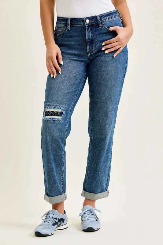 Judy Blue Mid Rise Boyfriend Embroidered Repair Patch Jeans MD 3254b0e3a8474c6b8ddbe266941f6a58-Max-Origin