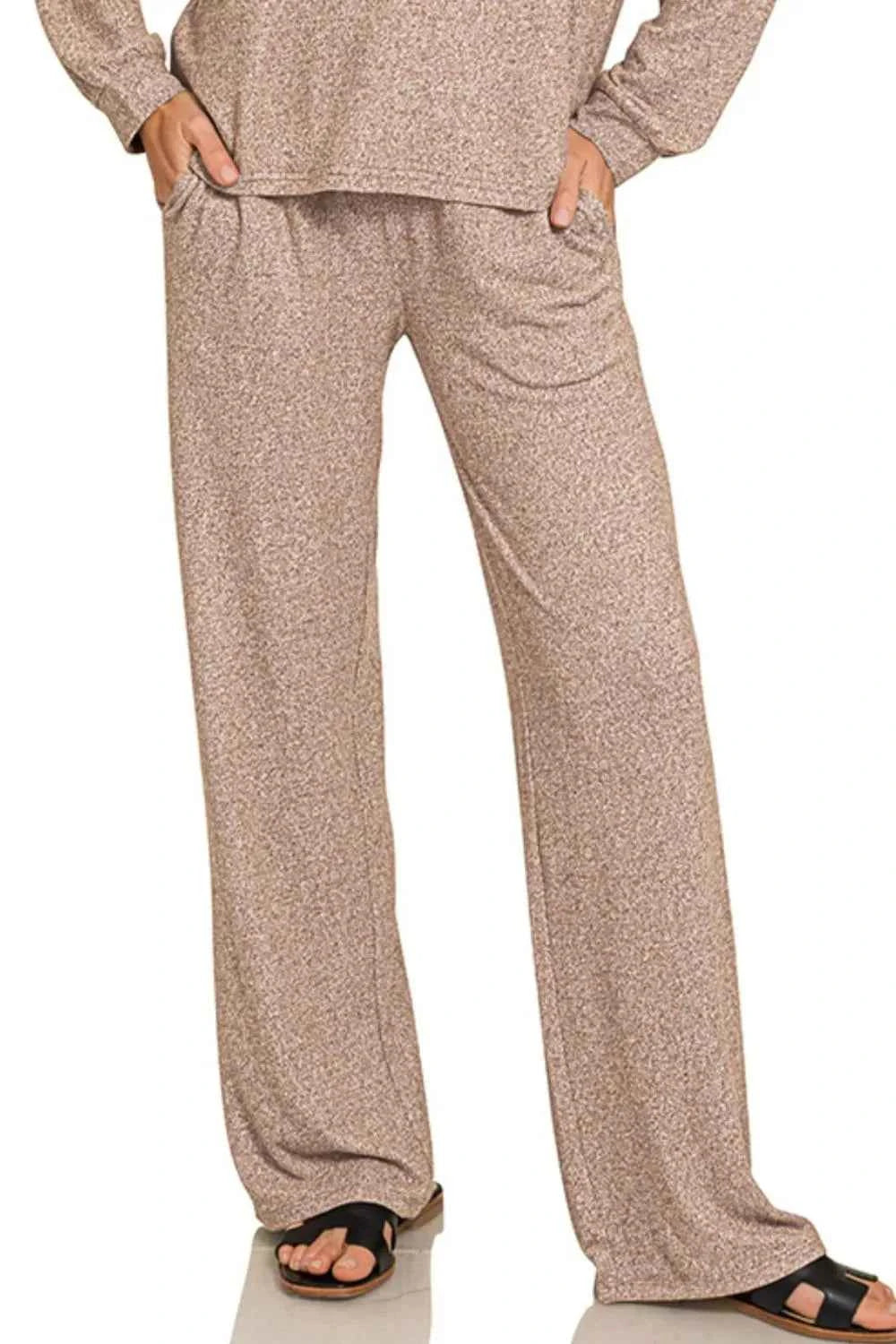 Zenana Soft Melange Long Sleeve Tee & Pants Set 32769157-d437-4d93-975f-e821a12f6bb0-Max-Origin