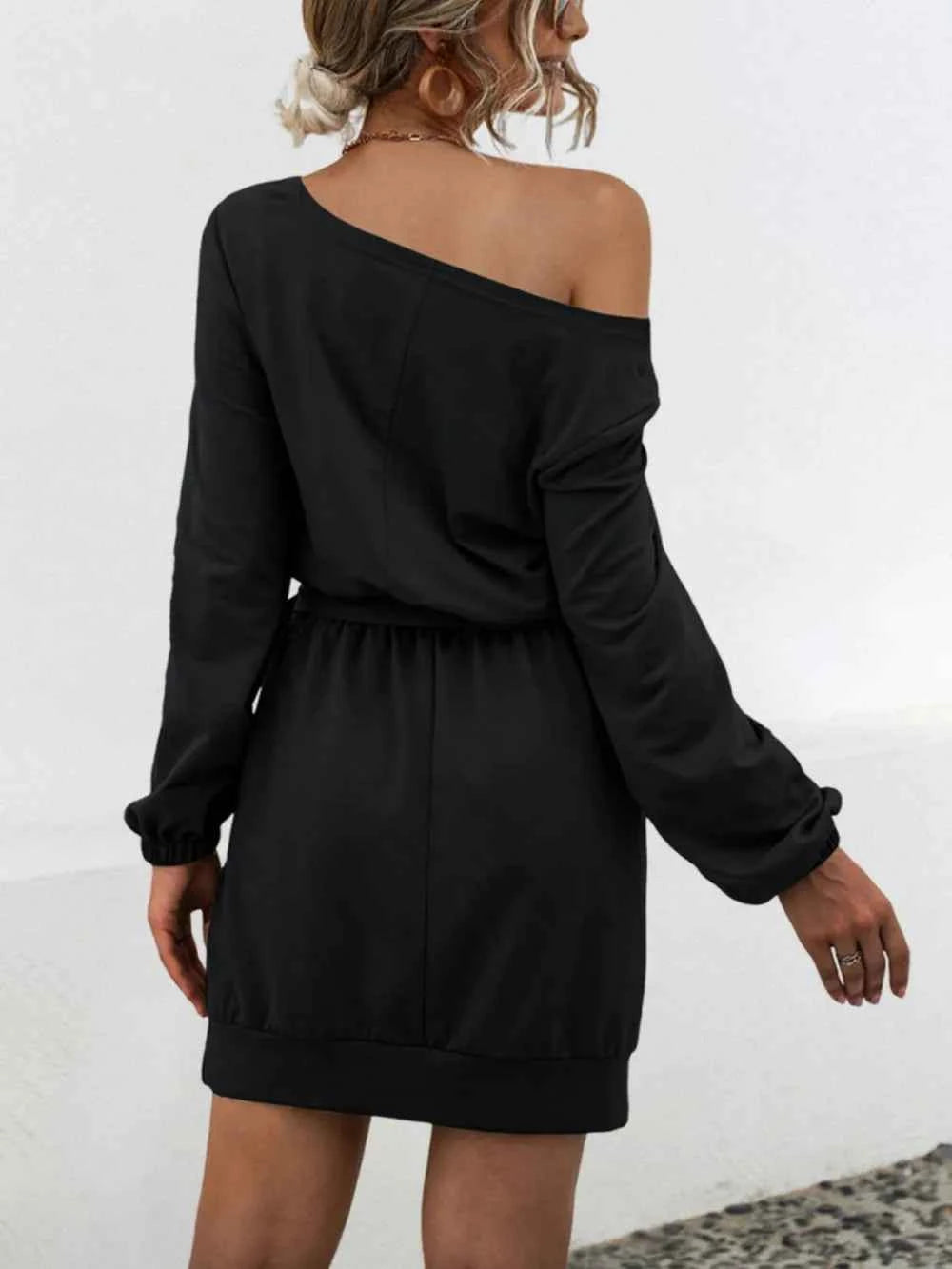 One Shoulder Tie Waist Dress 327b1421-42af-40fd-bb9a-52122351b846-Max