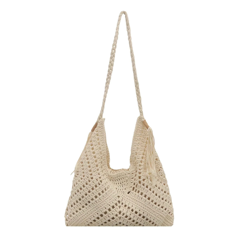 Tassel Crochet Crossbody Bag Beige onesize 327b39a2680a414e8a66527169a5bd71-Max-Origin
