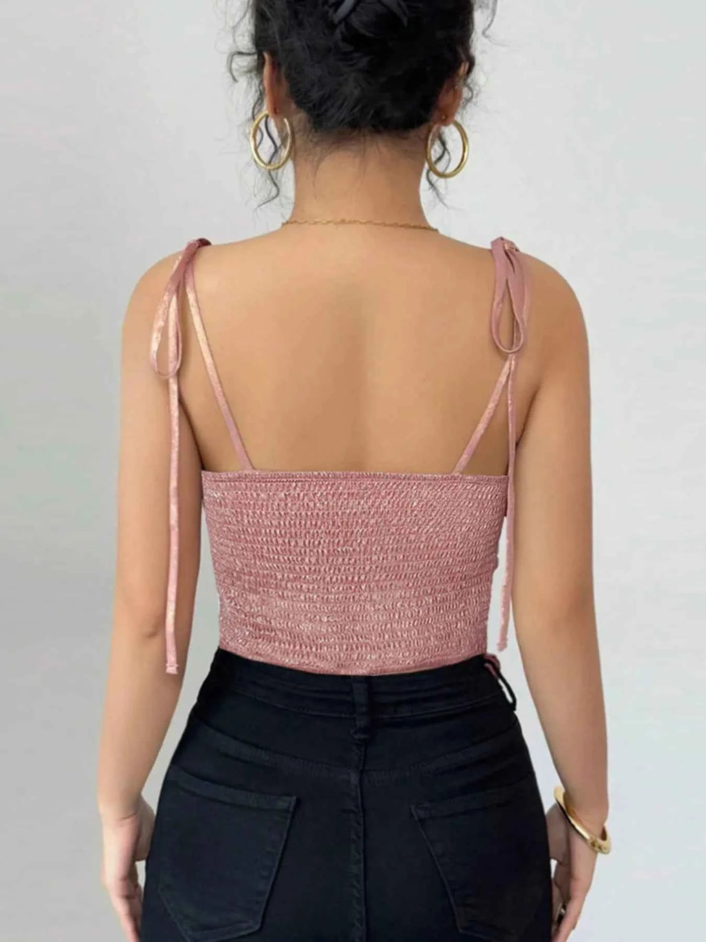 Tie Shoulder Cami Top with Ruched Detail 3288acc7b63c480db567a93fedea20dc-Max-Origin