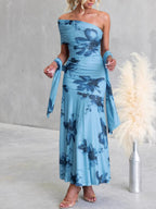 Floral Print One-Shoulder Ruched Maxi Dress 328b3ddc-c921-4879-9140-001e716027ab-Max