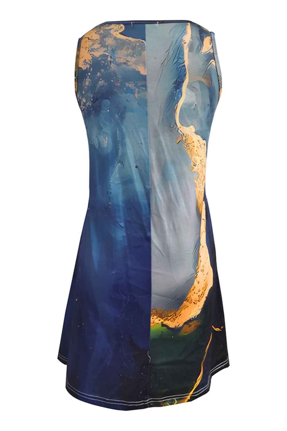 Shiny Abstract Print Round Neck Sleeveless Dress with Pockets 3299ccd8bd3c47ecbc19561485427740-Max