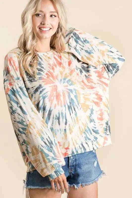 BiBi Tie Dye Print Terry Pull Over 329fb404ef5543859271f5975170e04f-Max-Origin