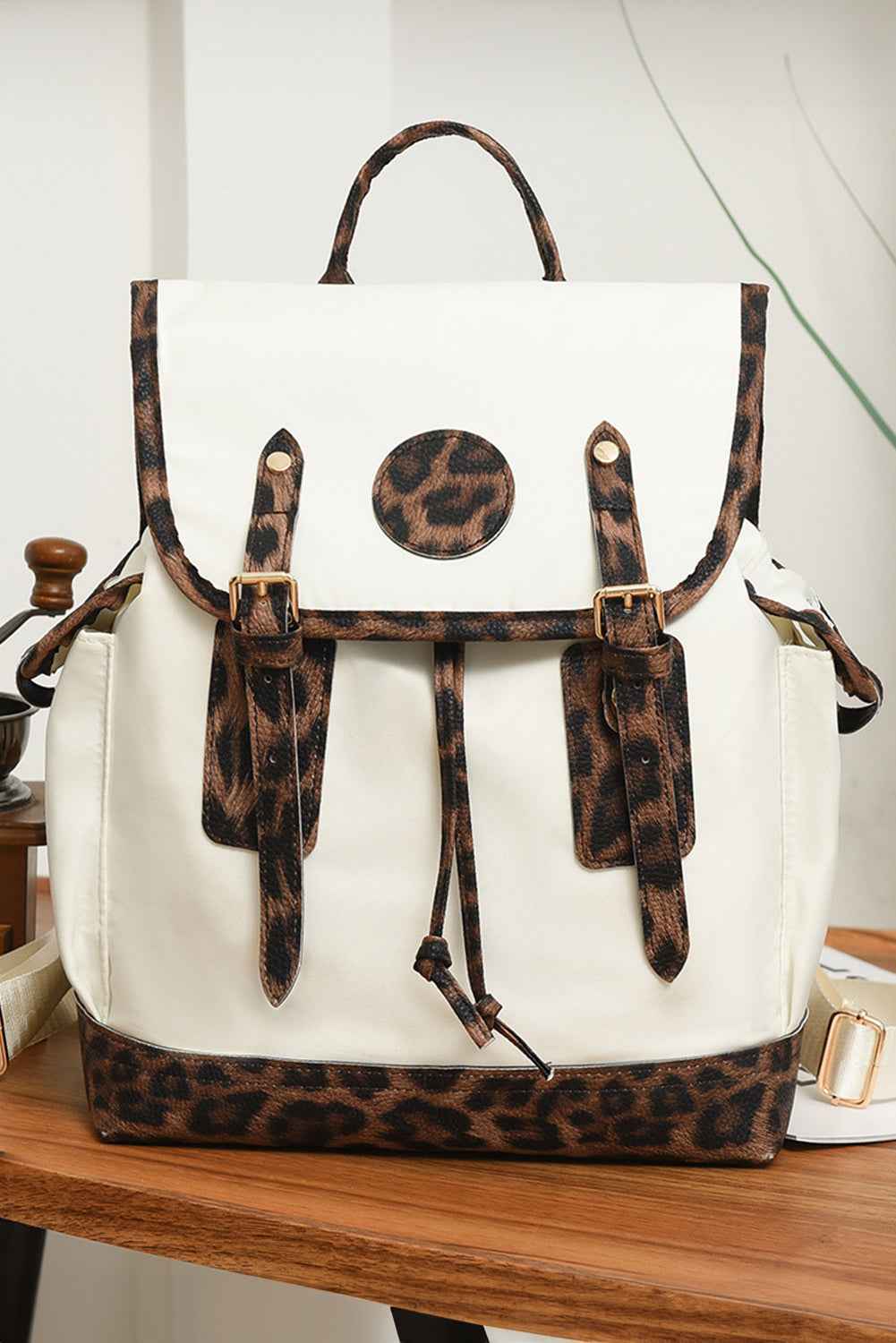White Leopard Patchwork Casual Backpack 32a4b80a20ae9176