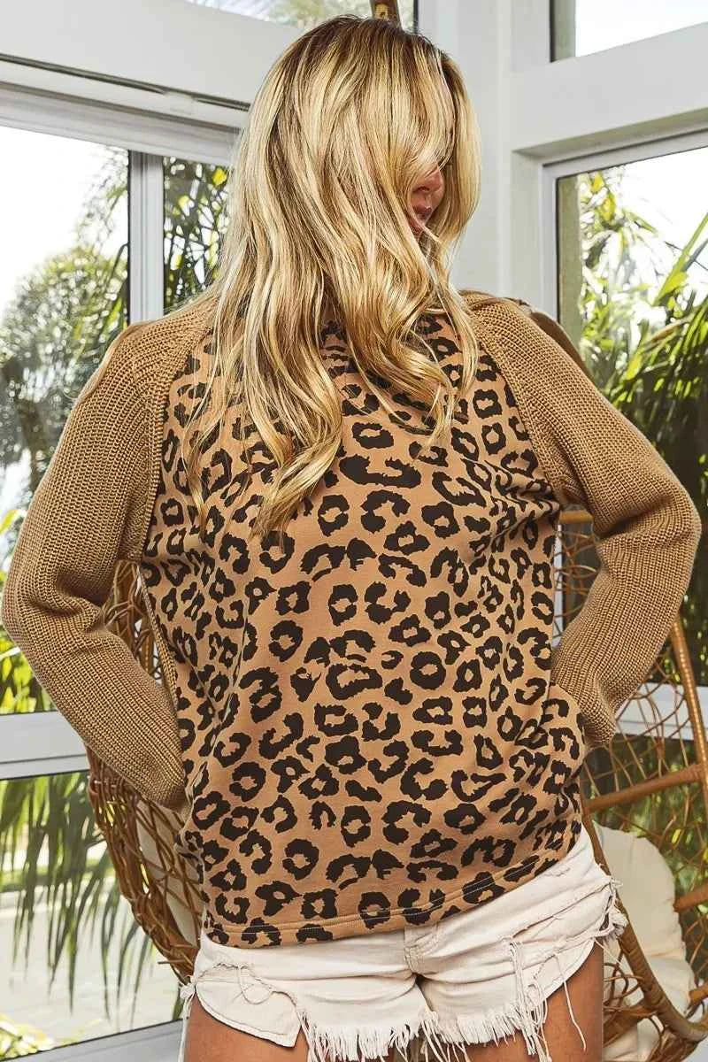 BiBi Leopard Pattern Front Raglan Sleeve Sweater 32ab3b74bdb94d2b96775f76ec1b8841-Max-Origin