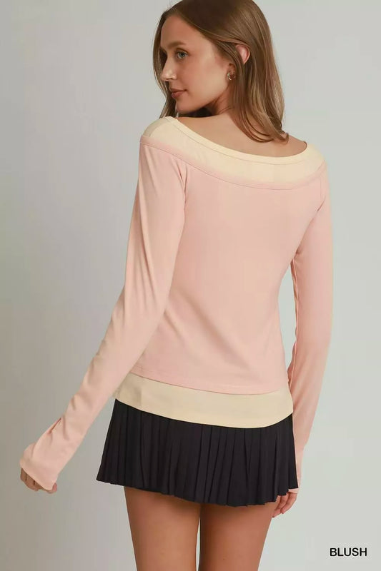 Layered Twofer Long Sleeve Top with Thumbholes 32c01fd2-cb7d-4fdc-b807-f22b861e8645-Max-Origin