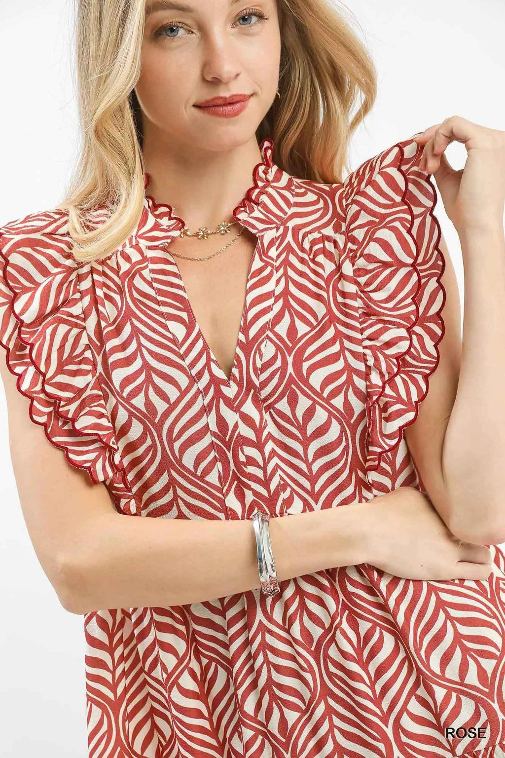 Umgee Leaf Print Tiered Midi Dress with Ruffle Detail 32ccadf8-9c26-4ba3-b463-b68fd05c83ca-Max-Origin