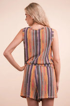 VERY J Crochet Multi Color Striped Casual Summer Romper 32d4c37d3ff24a97a8397f743633299e-Max-Origin