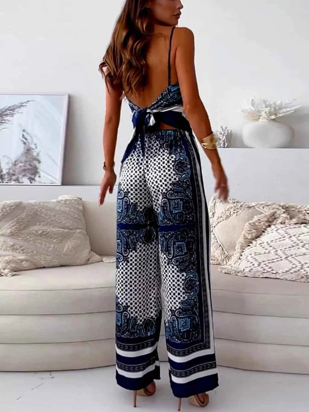 Tie Back Printed Cami and Pants Set 32d4f8dbaedd428189d8f16c65fd6945-Max-Origin