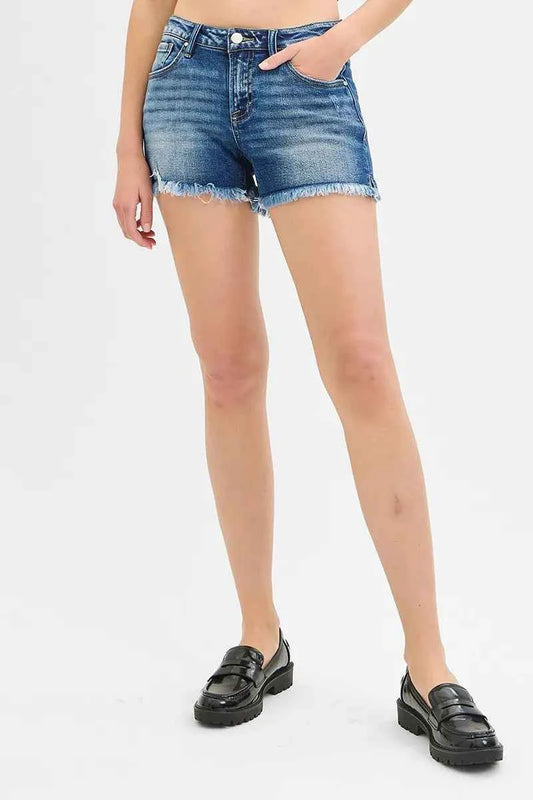 Full Size Low Rise Frayed Denim Shorts Plus Size 32e10ea4c89448c1b6c0add77ee18752-Max-Origin