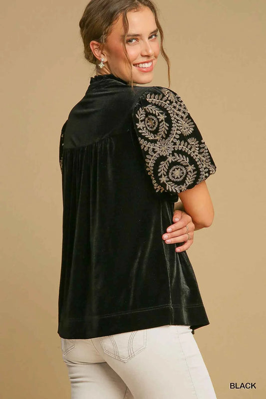 Full Size Velvet Embroidered Sleeve Blouse Plus Size 32e44a7c-2ef1-46e0-bb22-63ad089f9279-Max-Origin