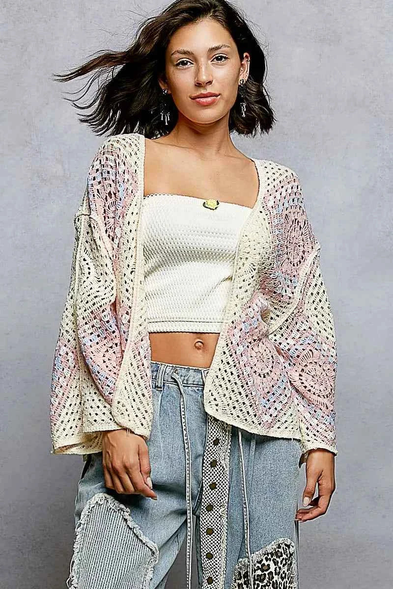 POL Open Front Crochet Cardigan with Granny Square Pattern 32fbed1e-4881-4e56-bb5d-09e5615088e5-Max-Origin