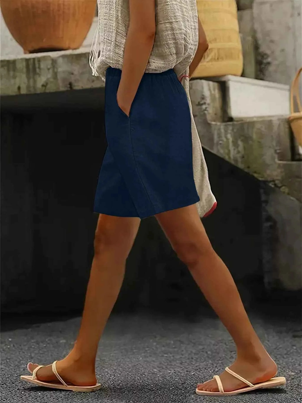 Plus Size Elastic Waist Casual Shorts 330060aa-e83d-42b3-b840-f07f203182a6-Max-Origin