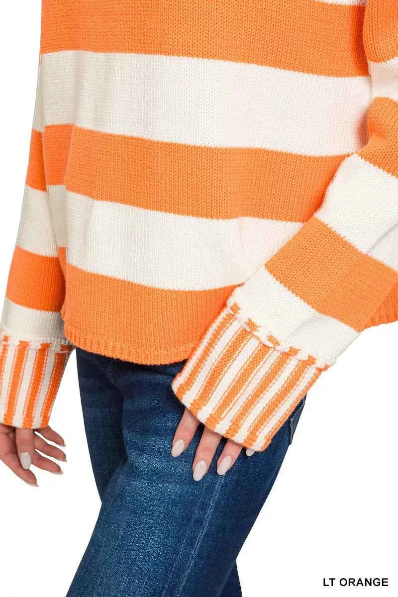 Zenana Ribbed Striped Mock Neck Sweater 330acaa0088a44b9876ba6e69f14c37f-Max-Origin