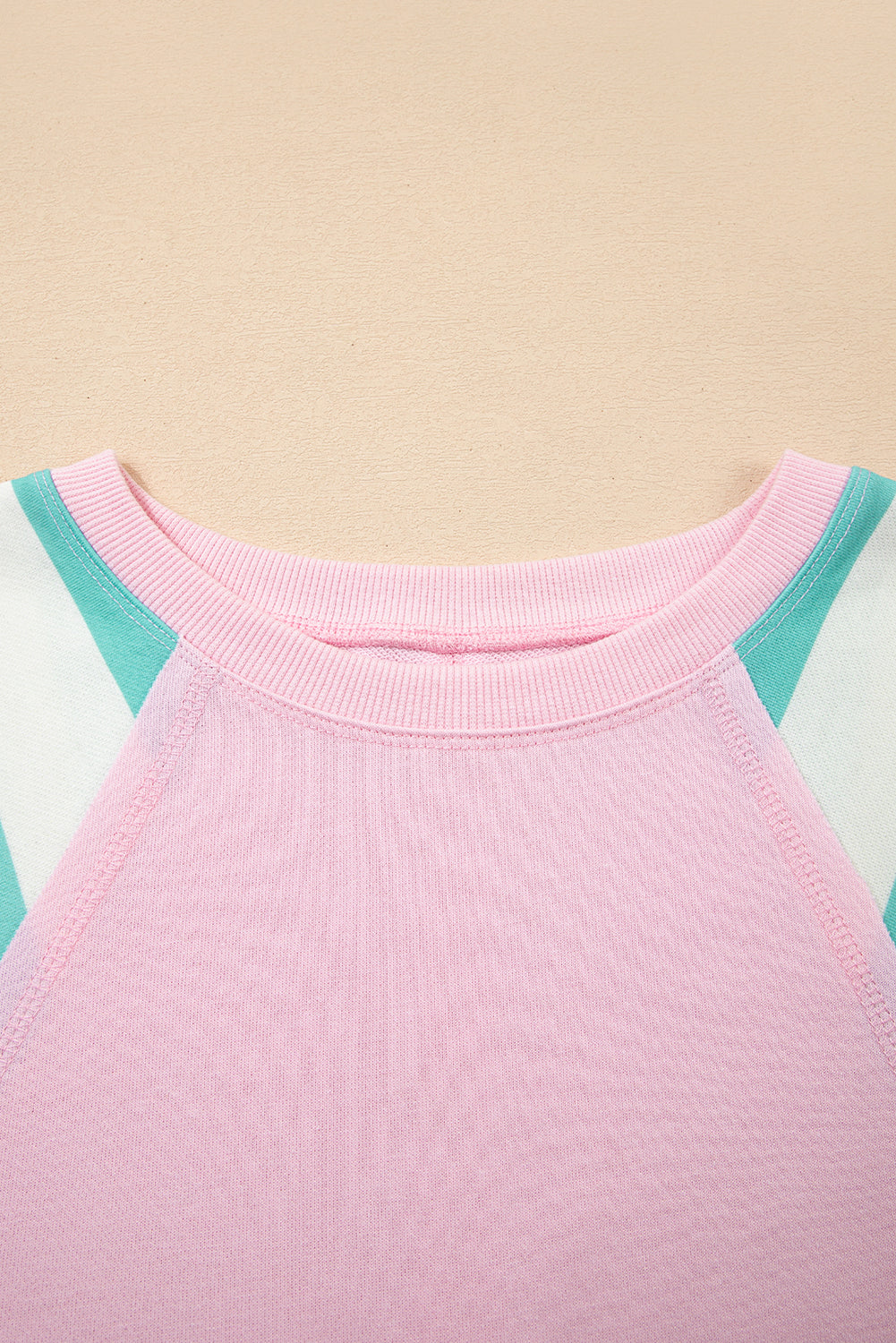 Bonbon Striped Colorblock Patchwork Raglan Sleeve Top 330bb326de051ad4