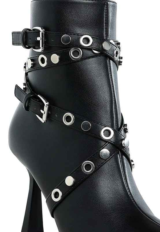 Jacinta Slim Flared Heel Strappy Boots 331c49f8-4609-449d-bf49-5bebc3f6a169
