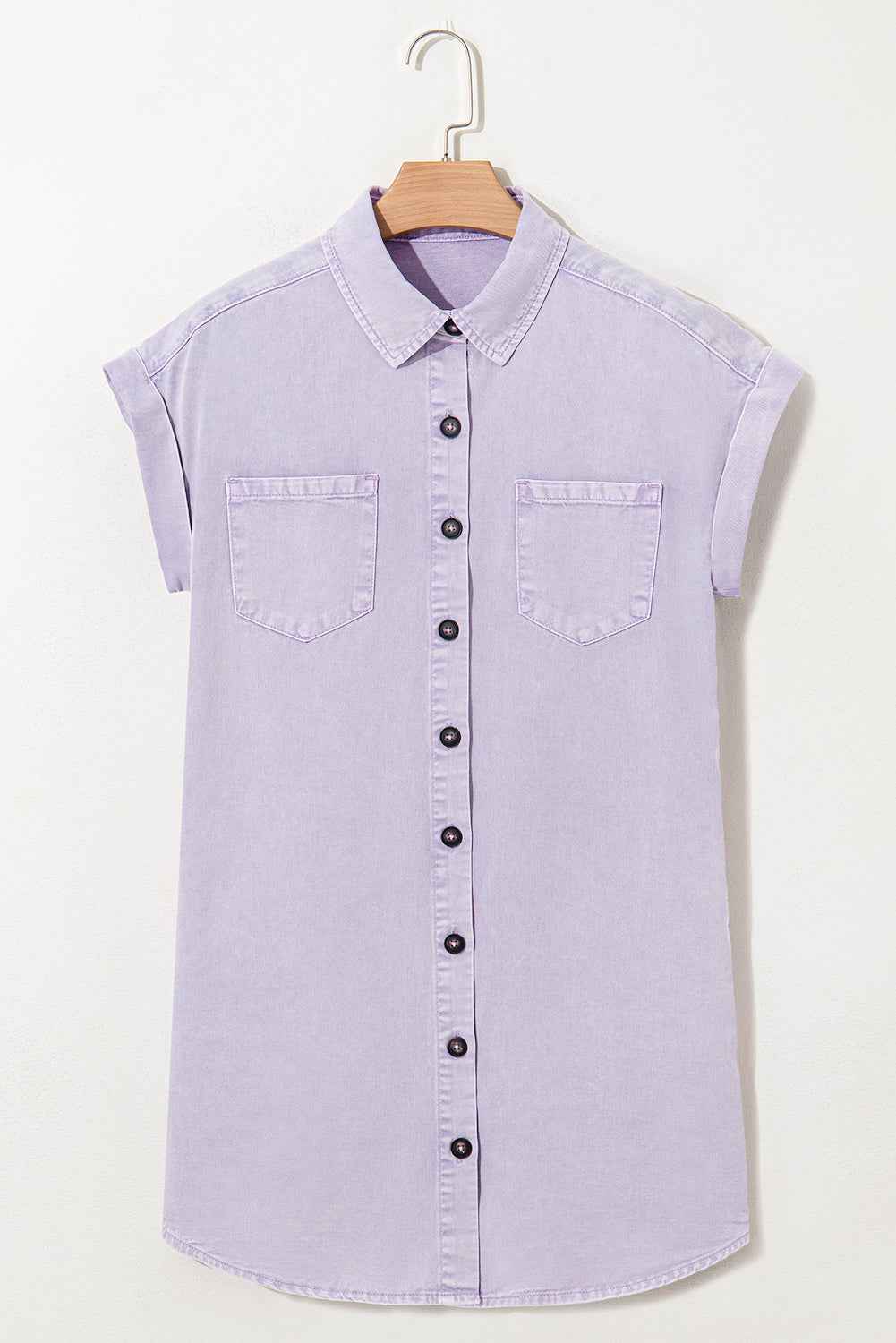 Orchid Petal Double Chest Pocket Denim Shirt Dress 33227868e8c57b3e