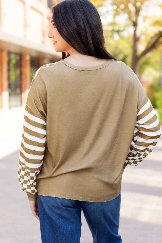 Fatima Patchwork Lantern Sleeve Blouse 3324cbd3-1f73-4ca9-9491-fdfaad92908c
